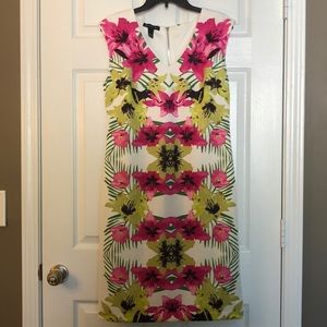 INC Pink and Green Floral Dress